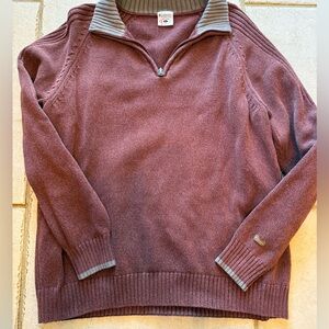 Columbia Maroon and Gray Zip-Up Sweater